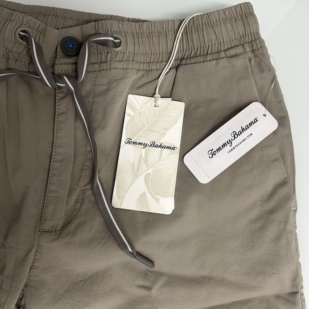 Tommy Bahama Mens Small Dk Sand Oceanside Poplin Elastic Waist 8" Inseam Shorts - Picture 3 of 8